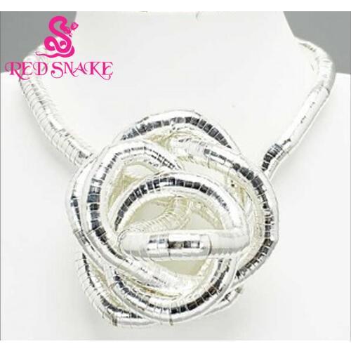 RED SNAKE Retail Silver Plated Punk Necklace Twistable Flexible Bendable Bendy Snake Necklace Manufactory Price