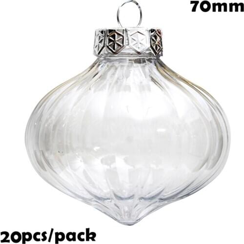 Promotion - 20 Pieces x DIY Paintable/Shatterproof Christmas Decoration Ball/Ornament Fillable 70mm Plastic Onion