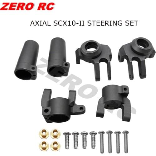 RC 1/10 TRUCK AXIAL SCX10-II AXLES 90046 90047 METAL FRONT STEERING KNUCKLES, C-Hub, REAR LOCKOUT SET Gun Metal