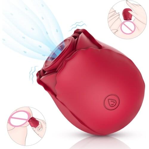 Rose Vibator Toy Tongue Licking Clitoral Sucking Vibrators For Women Powerful Rose Sucker Clitoris Rose Suction Vibator Clit Sex