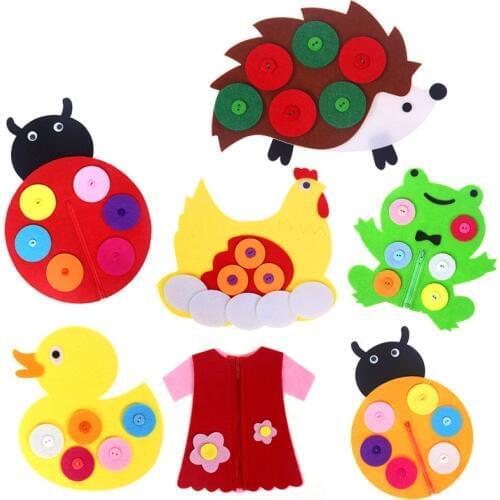 Hand Zipper Button Teaching Kindergarten manual Diy Weave cloth Early Learning Education Toys Montessori Teaching Math Toys