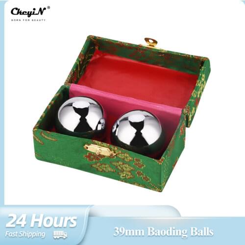 2pcs Baoding Balls Silver Home Outdoor Stress Relief Finger Exercise Therapy Handballs Fitness Equipment Health Care Durable