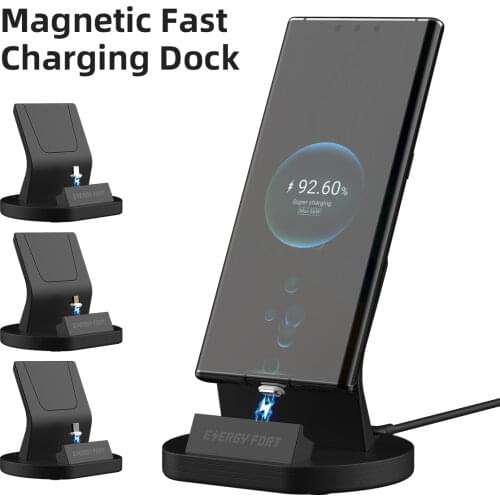 Sikai 5A Type-C Micro USB IOS Charging Dock Station Desktop Magnet Charger Stand For iPhone12 Pro/11 Xiaomi mi 11 Huawei P40/P30