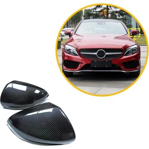 Dry Carbon Fiber Mirror Cover Cap Fit For Mercedes Benz C Class W205 W213 W222 C63 S63 E63 GLC GLS Only For LHD Add on Style
