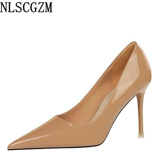 Patent Leather Shoes for Women 2021 High Heels Pumps Women Shoes Wedding Shoes for Women Bride Office 2021 Zapatillas De Mujer