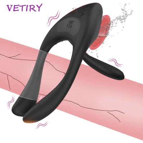 Penis Vibrator for Men Penis Clamp Massage Clit Nipple Stimulation Delay Ejaculation Couple Vibrator Sex Toys Tongue Licking