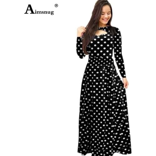 Plus Size 3XL Women Elegant Long Dress Boho Dot Flower Print Party Dresses Vintage 2021 Ladies A-line Casual Maxi Dress Femme