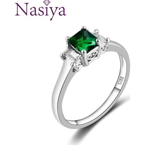 Nasiya Elegant Created Emerald Rings For Women Fashion Style Jewelry Engagement Party Daily Life Gift Wholesale Gift