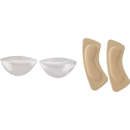 1 Pair Silicone Gel Sole Insert Shoes Insole Insole Foot Pillow Insoles & 1 Pair Shoe Insoles Lining Pad Heel Sponge
