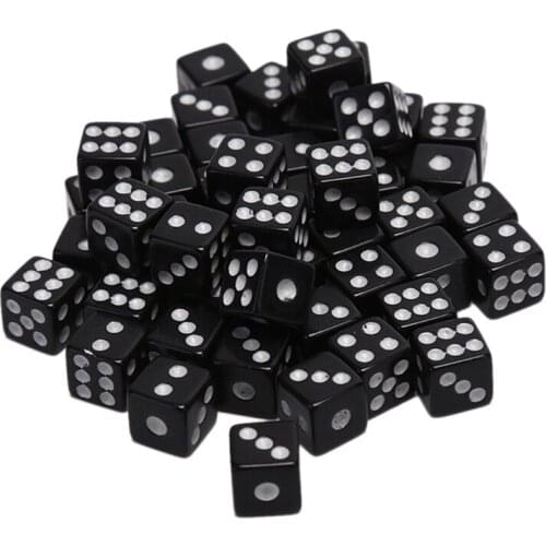 100pcs 8mm Acrylic Dice Gaming Dice Standard Six Sided Decider Board Game Dice