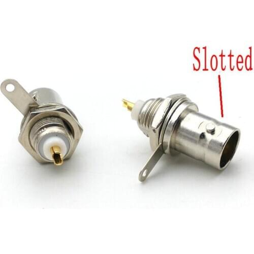 100PCS BNC Female Slotted Connector Chassis Panel Mount Monitor Accessories