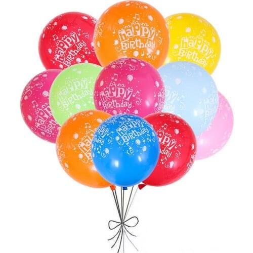 100 Pcs /Lot 12 Inch Balloons Latex Multicolor Mixed Happy Birthday Letter Party Inflatable Decoration Globos Air