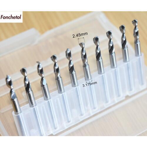 2.45mm-10PCS,Freeshipping CNC machine solid carbide micro Drill bit,Printed Circuit Board Drill Bit,SMT,plastic and copper