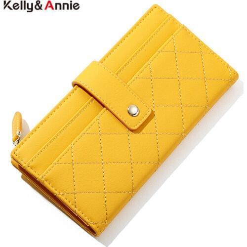 2020 Brand Designer Thread Plaid Wallet Women Zipper Coin Purse Many Departments Long Purse Female Clutch Wallet Ladies Carteira