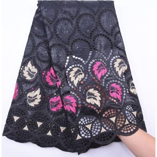 2020 Latest Design Black Color Embroidered Bazin Riche With Tulle Lace Fabric Punch African Bazin Fabric For Women Dress S1950