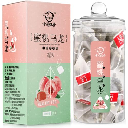 2020 Oolong Chinese Teabags with Juicy Peach Fruit Tea Bag Fruity Floral Scent Health Care Tea for Lose Weight Gift Packing 80g