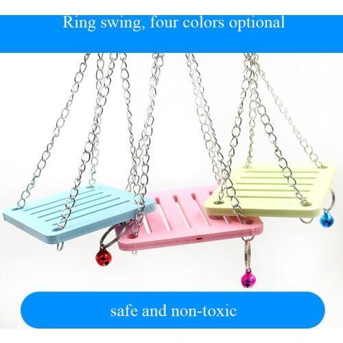 AHUAPET Guinea Pig Toy Swing Rat Hammock Hedgehog Accessories Color Swing Chinchillas Toy Hamster Toys With Bell Pet Supplies E