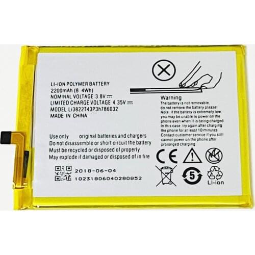 3.8V 2200mAh Li3822T43P3h786032 For ZTE T660 T663 Orbic Slim RC501LS RC501LG Blade A511 A513 A515 Z7 Battery