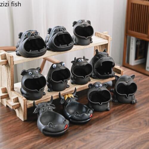 Home Accessories Cartoon Animals Ashtray Storage Ornaments Ceramics Ash Storage Tank Desktop Decorations Groceries Organize Box