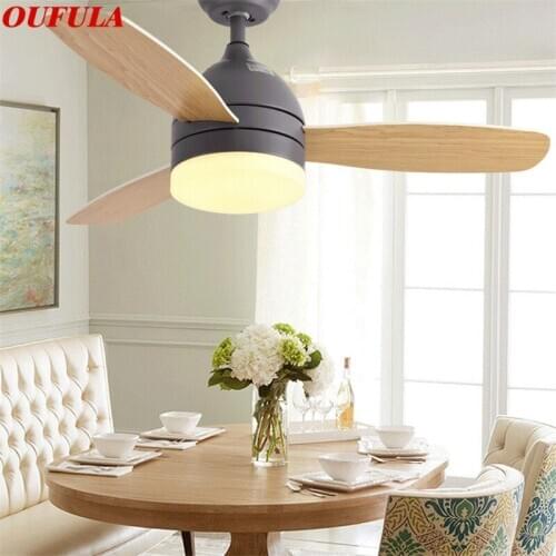 AOSONG Modern Ceiling Fan Lights With Remote Control Wooden Fan Blade Home Decorative For Living Room Bedroom Restaurant