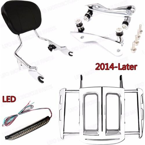 Hardware Kit&Two-Up Luggage Rack&Sissy Bar Backrest Fit For Harley Street Glide 14 15 16 17-18