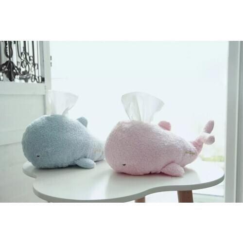 Car Style lovely Cartoon plush dolphins tissue boxes cartoon plush doll plush toys at car decorate