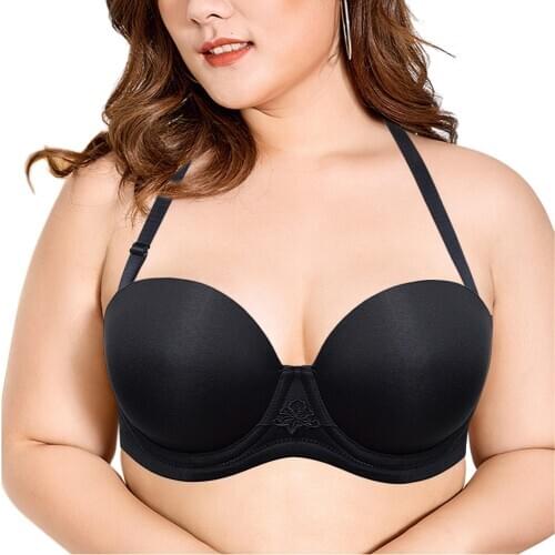 New Multiway Halter Invisible Strapless Silicone Adjusted Convertible Straps Women Bra Sexy 32 34 36 38 40 42 44 B C D E F G H