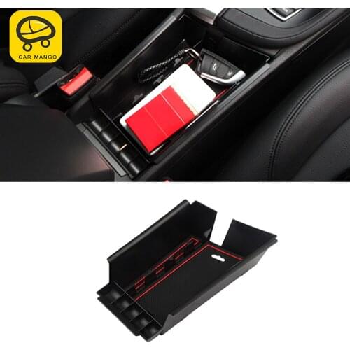 CARMANGO Car Accessories Central Armrest Storage Box Compartment Organizer Case Container Holder for BMW X1 F48 2016-2020