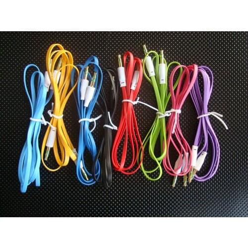 Colorful 3.5 mm Jack Aux Audio Cable Gold Plated AUX Cord for iPhones / Media Players /Car 1000pcs