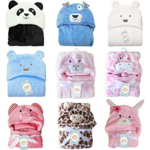 Baby Bathrobe Cartoon Blanket Kids Hooded Toddler Baby Bath Towel