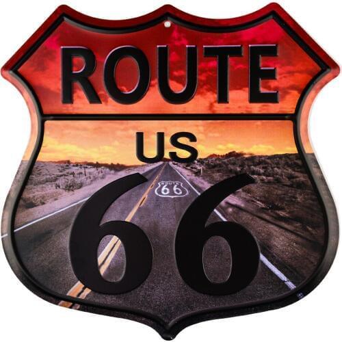 DL-Vintage home decor Route 66 Highway Shield Wholesale Metal Sign