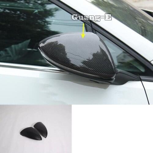 For Kia K3 Forte Cerato 2019 2020 Car Carbon Fibre Stick Rear View Rearview Side Glass Mirror Cap Trim Molding Garnish 2pcs