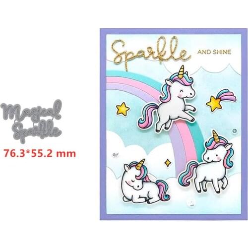 Metal cutting dies magical sparkle words cut die mold Scrapbook cards making paper craft knife mould dies new 2019 diecuts