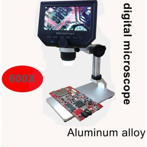 600X digital microscope electronic video microscope 4.3 inch HD LCD soldering microscope phone repair Magnifier + metal stand