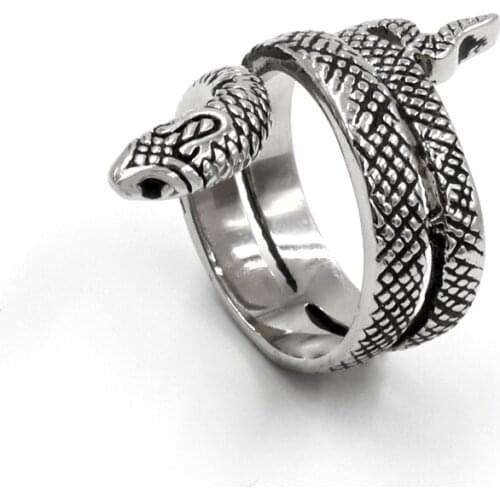 Fashion Stainless steel Personality Jewelry Punk Unique Snake Ring Unique Design Style High Quality Jewelry For Men Women Rings