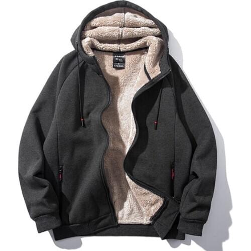 2020 autumn winter hoodies men plus velvet loose sports sweatshirs mens cardigan cashmere cotton coat large size hooded jacket