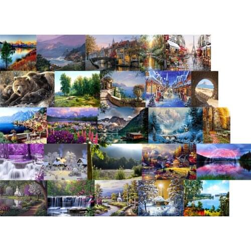 R25412 Landscape Tree Hut cross stitch kit people 18ct 14ct 11ct count print canvas stitches embroidery DIY handmade needlework