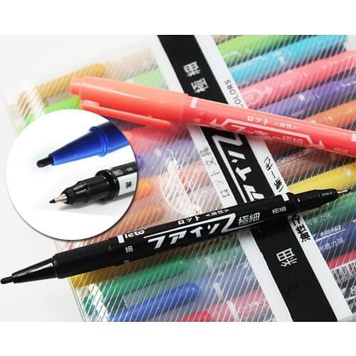 Jonvon Satone 12 Colors Set Marker Pen Brush Pen Set Art Graphic Drawing Manga Water Based Ink Twin Tip Brushand Fine Tip Sketch