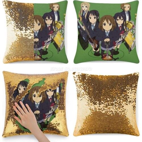 K-On Houkago Tea Time Sequin Pillowcase Magical Cushions Cover 40X40cm Mermaid Tsumugi Ritsu Mio Azusa Hd Ending Ed Opening Op H