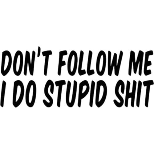 Don't Follow ME I DO STUPID SH*T Car Reflective Stickers Glue Sticker Car Body Oem Window PVC 20 Cn(origin) Not Packaged