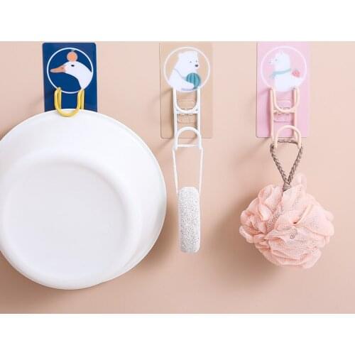 Stainless Steel Basin Hook Basins Holder Washbasin Hooks No Hole No Mark Sticky Hook Wall Hanging Basin Racks Home Storage Hooks