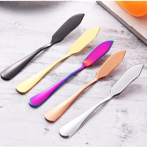 Stainless Steel Butter Knife Cheese Dessert Jam Spreaders Cream Gold Black Rose Gold Knifes Western Cutlery Breakfast Tool