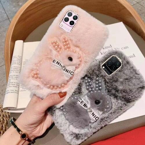 Rabbit Plush Case For Huawei Honor 9C Y9A Y7P Y8P Y9 Y7 Y6 Y5 P20 P Smart Z Prime 2018 2019 Plus P30 P40 Lite Pro Back Case