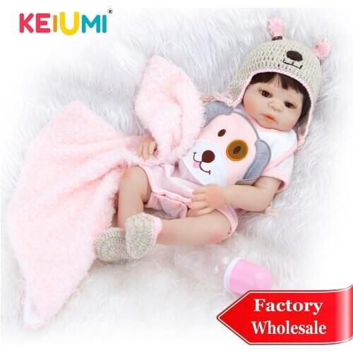 KEIUMI Full Silicone Vinyl Reborn Baby Dolls Adorable New Reborn Baby Girl Doll Baby Toy Children Surprise Gifts