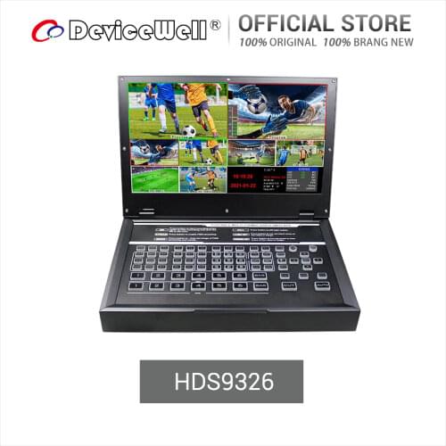 DeviceWell HDS9326 Portable 6 Channel Monitor Live Broadcast LCD Display 2 HDMI-compatible 4 SDI Input Video Switcher 2 Colors