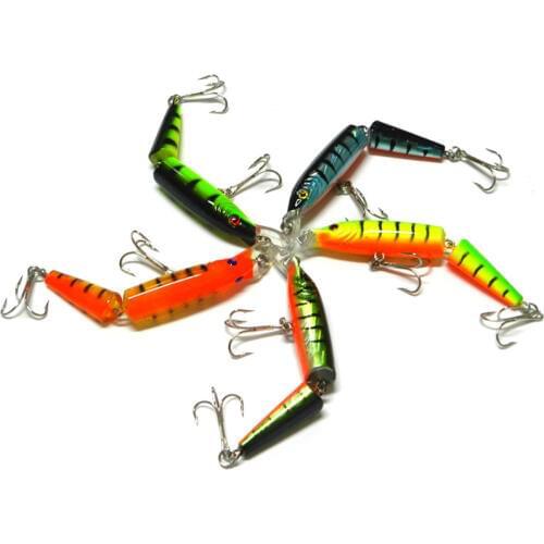 1Pcs Sea Fishing Bait Lifelike Artificial Crankbait Multi Jointed Fishing Lure 10.5cm/9g 2-Segment Hard Bait 6# Hook Wobblers