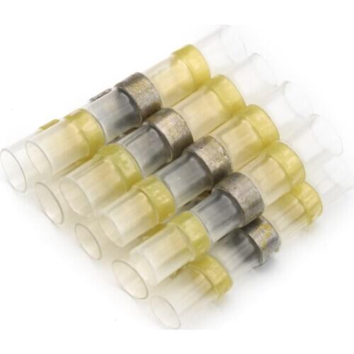 Dropship 100pcs Electrical Cable Wire Connectors Heat Shrink Solder Butt Splice Terminals Seal Soldering Terminal 22-18 26-24