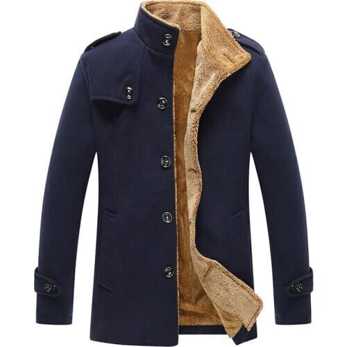 Woolen Jacket Winter Coat Men Plus Size Red Korean Jackets Man 2020 Streetwear Mens Clothing Jaqueta Masculina KJ260