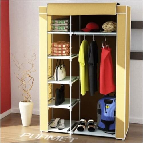 Beige Single Hand Shelf Cloth Cabinet