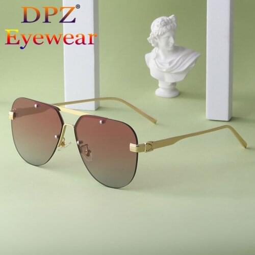 2021 Luxury Brand Designer Rimless Pilot Sunglasses Vintage Oval Ladies Sun Glasses fashion For Men Shades UV400 Gafas De Sol